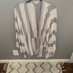 Sun & Sam kimono style top/ swim cover up. White stripes size L/XL